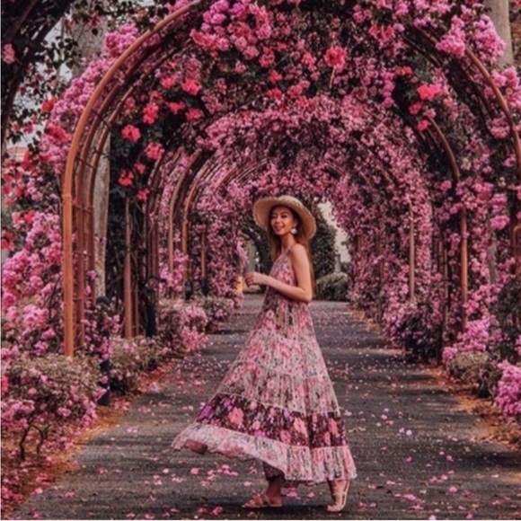 Spell Floral Patchwork Maxi Dress - Pink and Purple - Picture 13 of 16